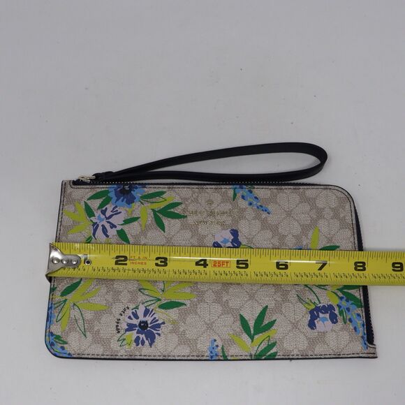 Kate Spade Lucy Spade Flower Floral Medium L-Zip Wristlet Blazer Blue Multi - Picture 5 of 5